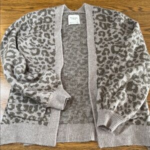 Abercombine & Fitch Leopard Print Cardigan